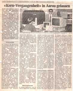 Zeitungsartikel aus dem Aargauer Tagblatt 1991...